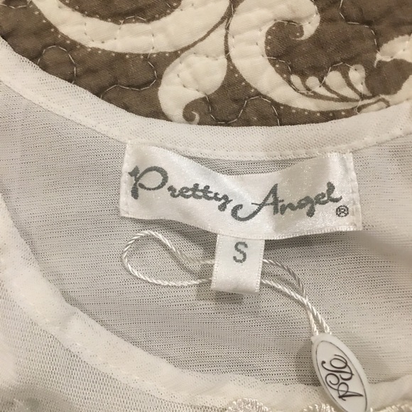 Pretty Angel White Dress S, sheer with Embroidery - Picture 5 of 11